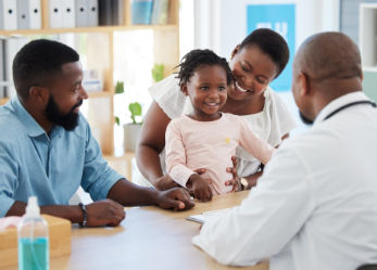 African American family with African American doctor