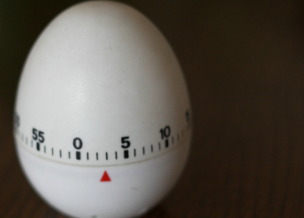 Egg timer set to three minutes